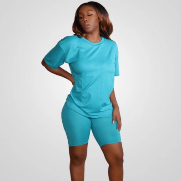 NOT SO BASIC BIKER SHORTS SET IN JADE - Picture 4 of 7